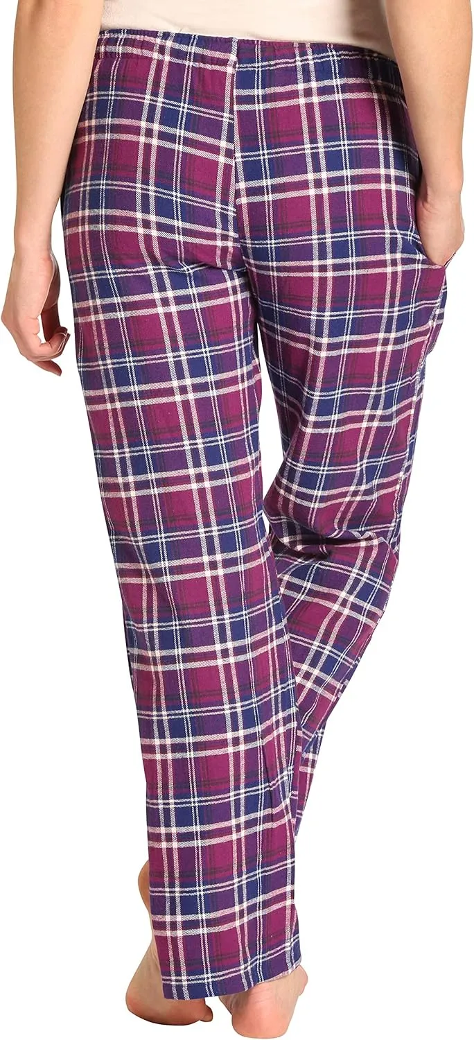 EVERDREAM Sleepwear Womens Flannel Pajama Pants, Long 100% Cotton Pj Bottoms