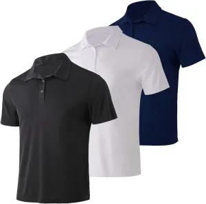 Facitisu Polo Shirts for Men Active Short Sleeve Performance Workout Golf Shirts