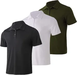 Facitisu Polo Shirts for Men Active Short Sleeve Performance Workout Golf Shirts