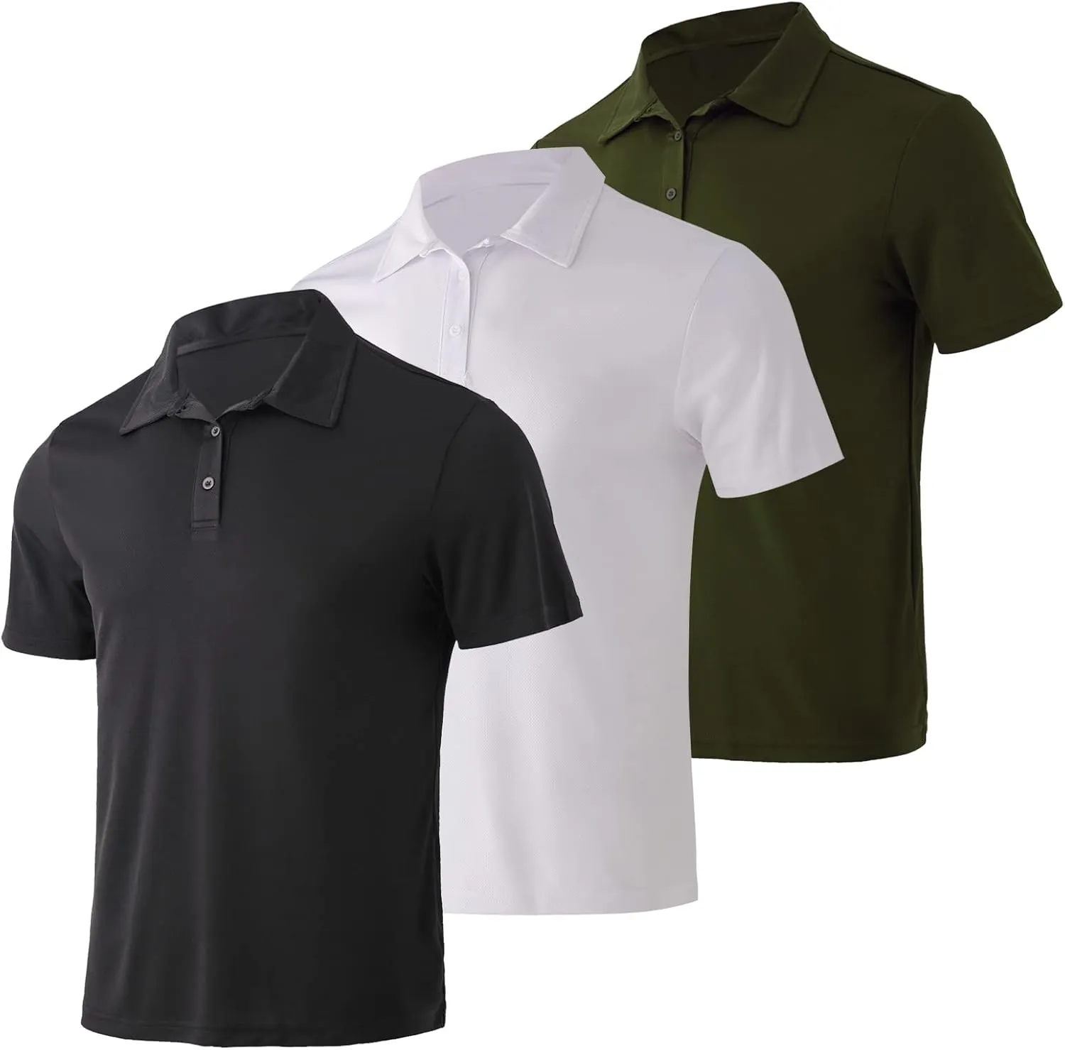 Facitisu Polo Shirts for Men Active Short Sleeve Performance Workout Golf Shirts