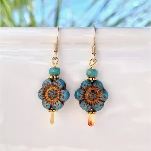 Flower Earrings - 6 Colors: Blue