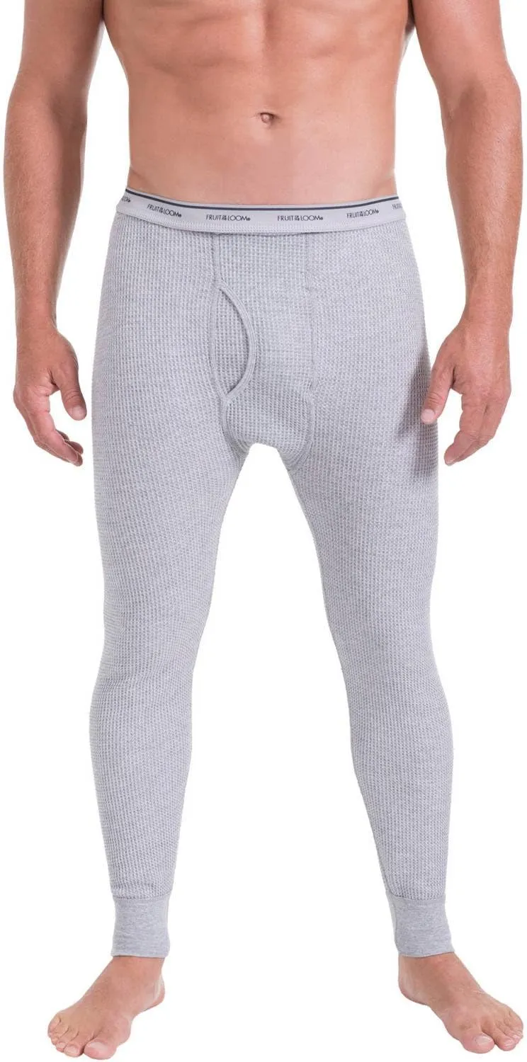 Fruit of the Loom mens Classic Midweight Waffle Thermal Underwear Bottoms
