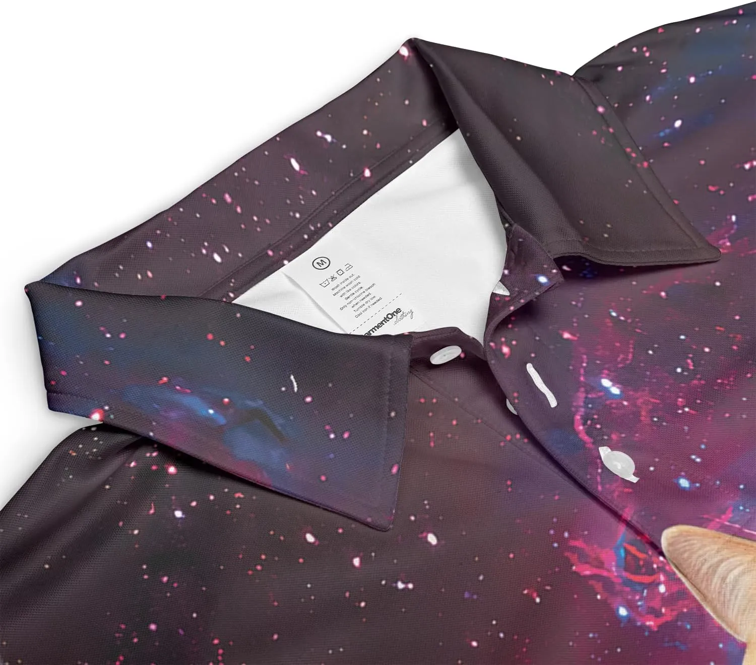 Funny Cat Polo Shirts for Men - Galaxy Cat Mens Quick Dry Short Sleeve Polo Shirts Series 27