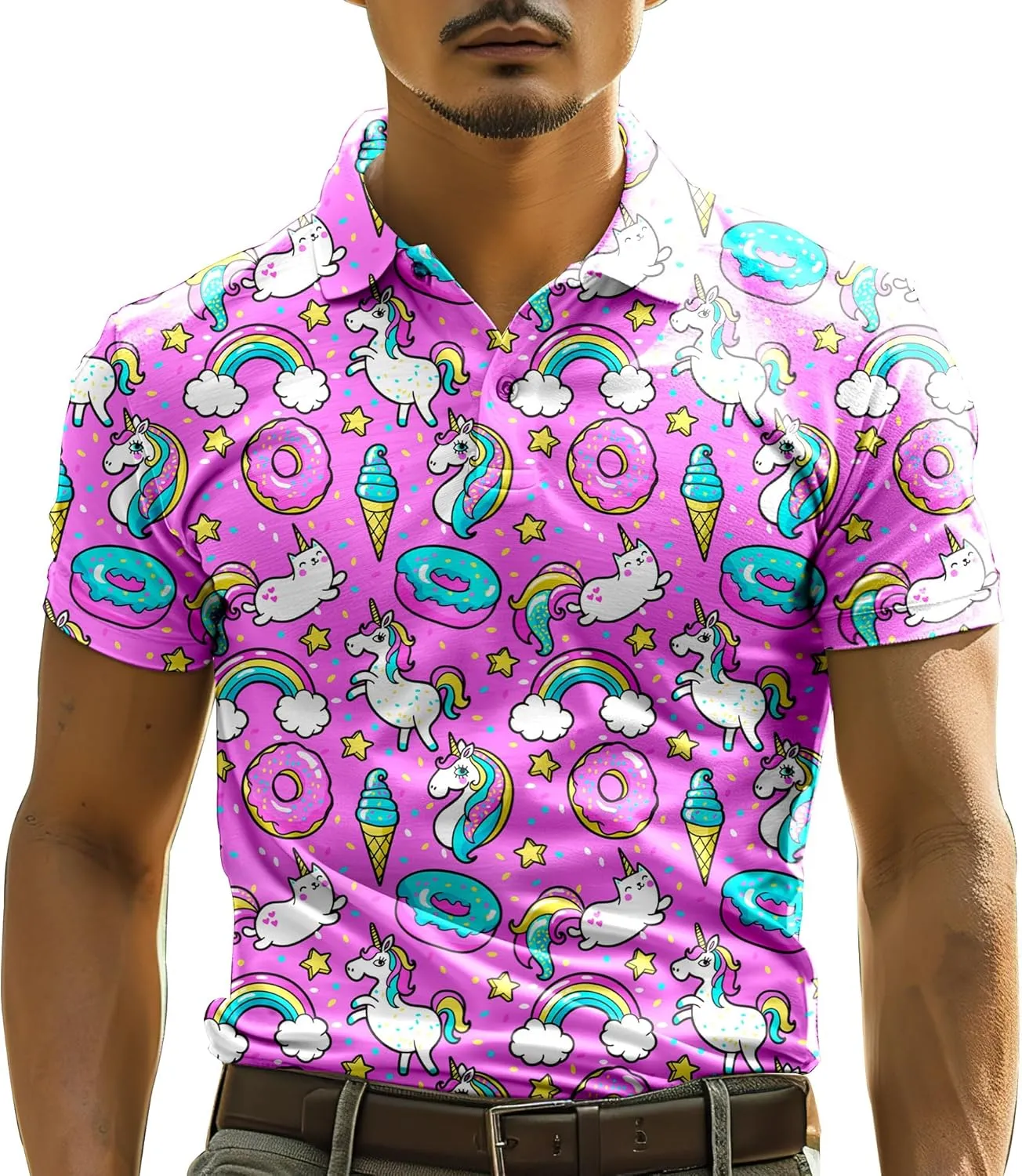 Funny Golf Shirts for Men,Mens Hawaiian Shirts Short Sleeve Novelty Crazy Golf Shirts