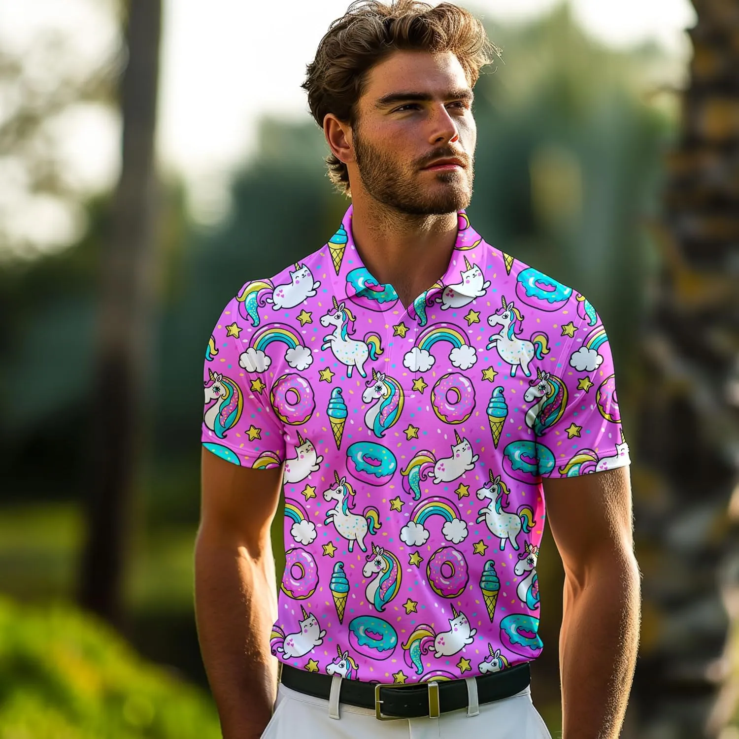 Funny Golf Shirts for Men,Mens Hawaiian Shirts Short Sleeve Novelty Crazy Golf Shirts