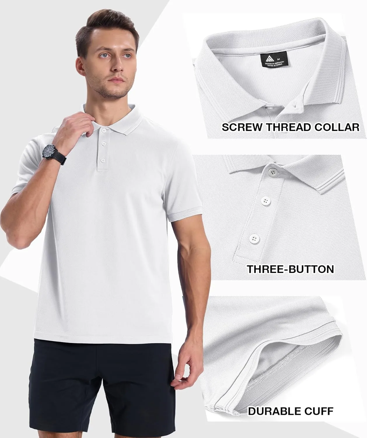 GEEK LIGHTING 3 Pack Mens Polo Shirts Short Sleeve Shirt for Men Casual Athletic T-Shirts