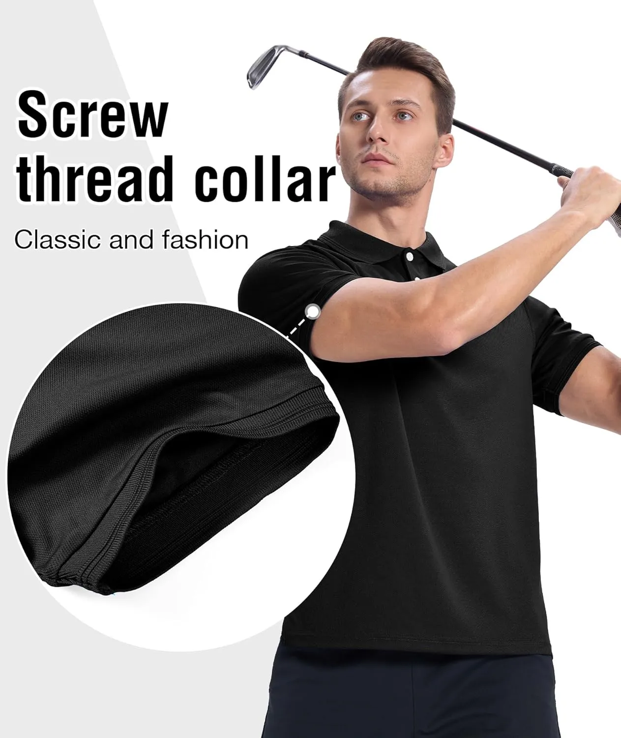 GEEK LIGHTING 3 Pack Mens Polo Shirts Short Sleeve Shirt for Men Casual Athletic T-Shirts