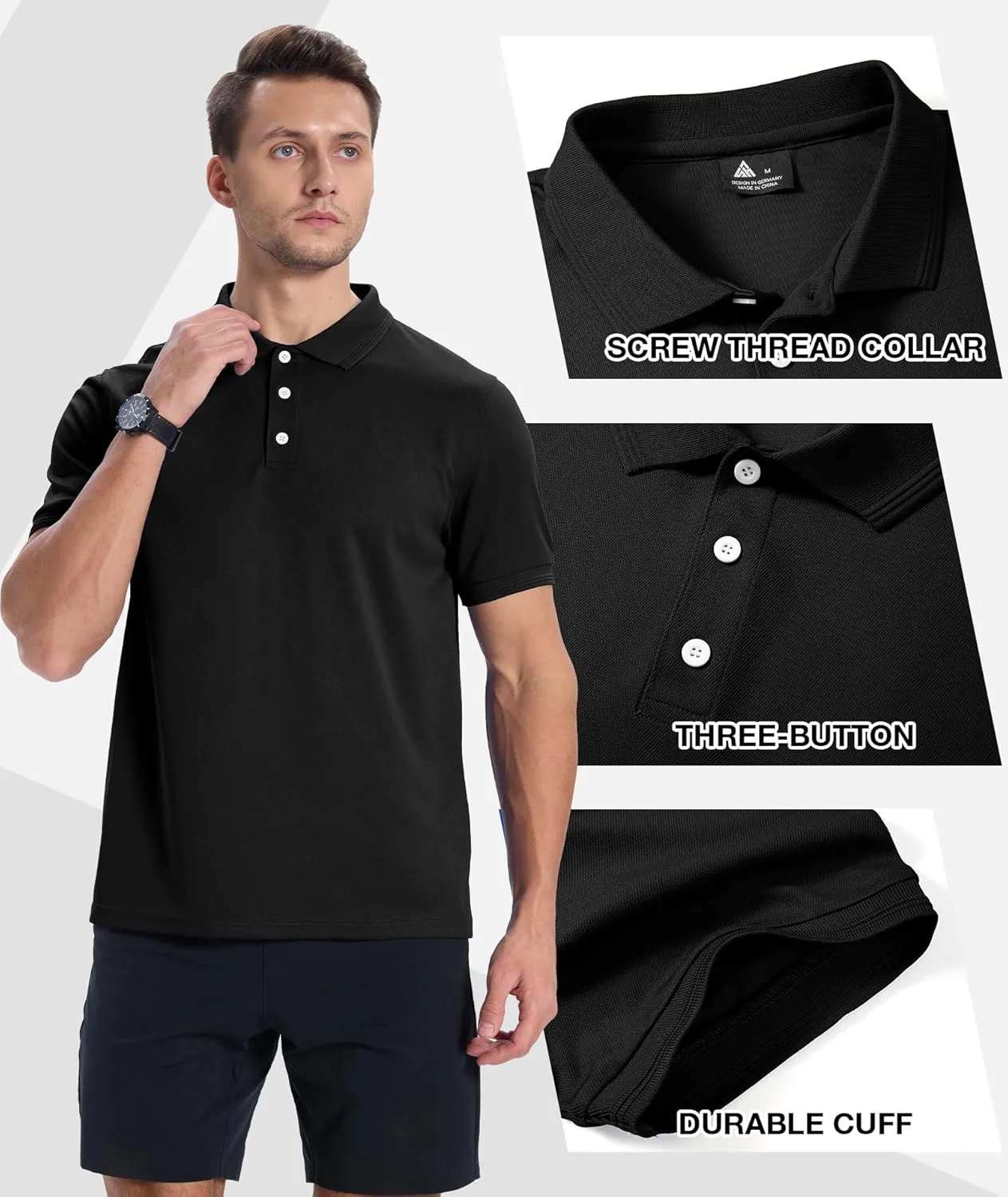 GEEK LIGHTING 3 Pack Mens Polo Shirts Short Sleeve Shirt for Men Casual Athletic T-Shirts