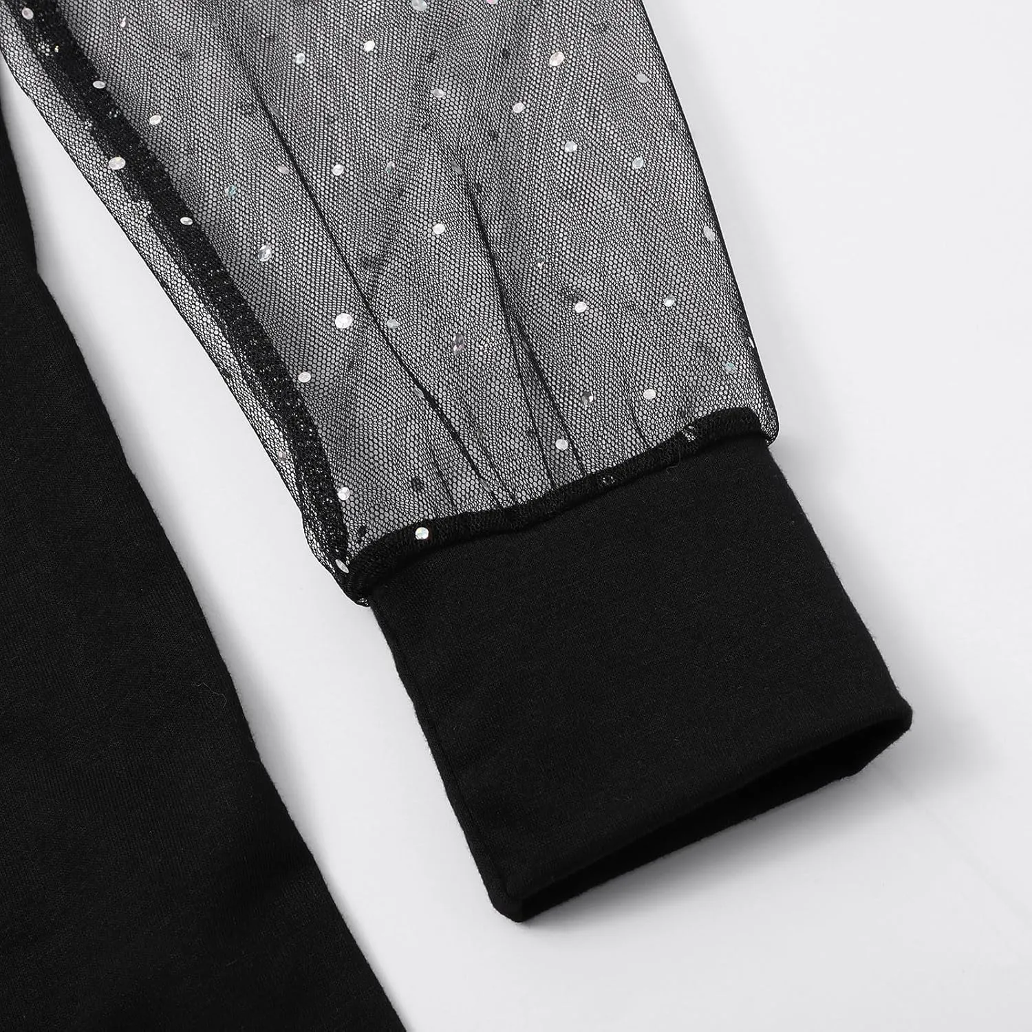 Glitter Tops Shirts for Women Casual Crewneck Summer Fall Glitter Tops Loose Fit Fashion Shiny Dressy Bell Sleeve