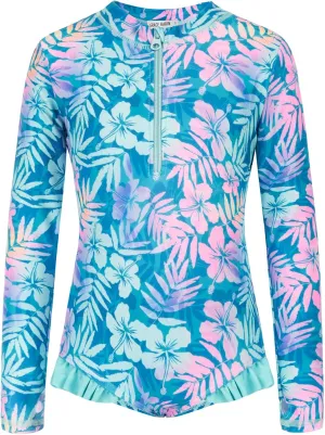 GRACE KARIN Girls One Piece Swimsuits Long Sleeve Bathing Suits Swimwear 5-14Y
