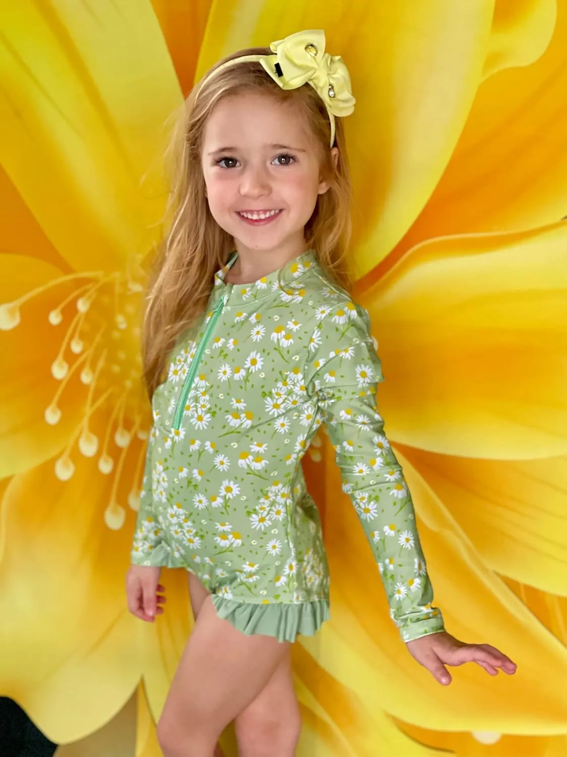 GRACE KARIN Girls One Piece Swimsuits Long Sleeve Bathing Suits Swimwear 5-14Y