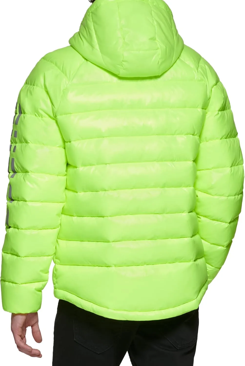 GUESS Men's Long Sleeve Midweight Hooded Puffer