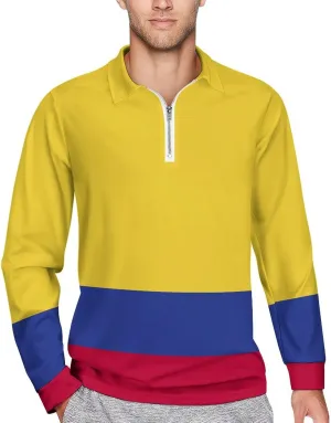 Guyana Flag Men's Polo- Shirts Long Sleeve Golf Shirts for Men Quick Dry Polos Novel Lapel Neck Shirts