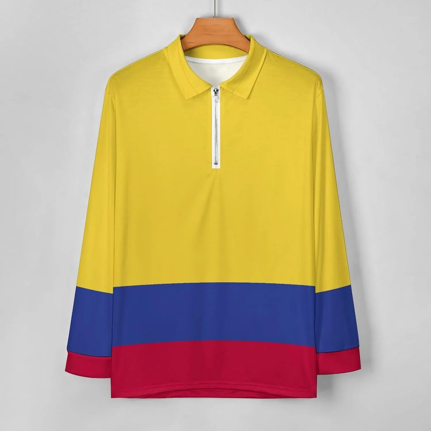 Guyana Flag Men's Polo- Shirts Long Sleeve Golf Shirts for Men Quick Dry Polos Novel Lapel Neck Shirts