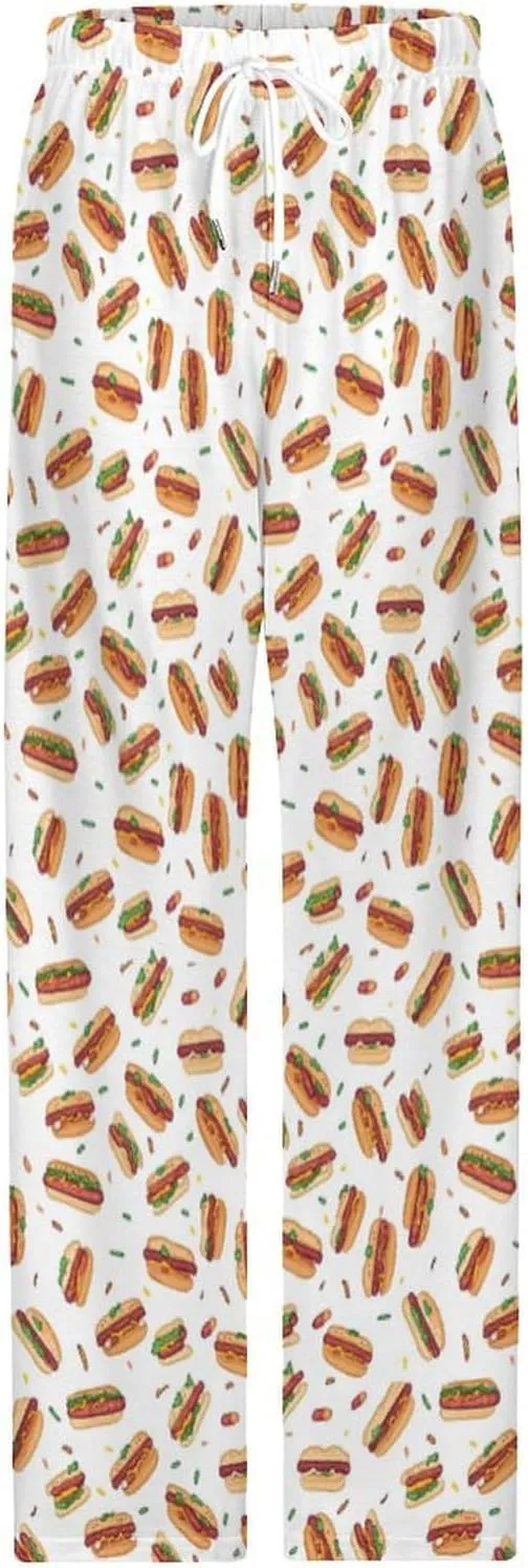 Hamburgers Hot Dogs Men's Pajama Pants Lounge Pants PJ Sleep Bottoms