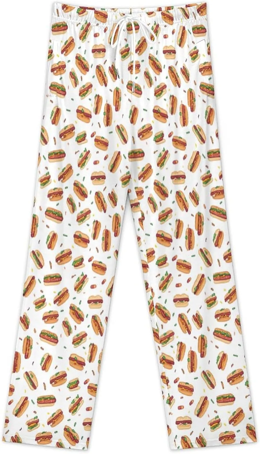 Hamburgers Hot Dogs Men's Pajama Pants Lounge Pants PJ Sleep Bottoms