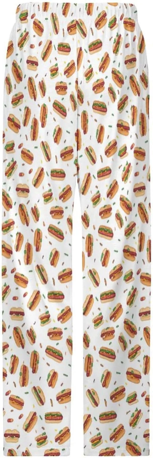 Hamburgers Hot Dogs Men's Pajama Pants Lounge Pants PJ Sleep Bottoms