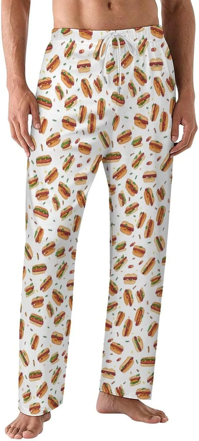 Hamburgers Hot Dogs Men's Pajama Pants Lounge Pants PJ Sleep Bottoms