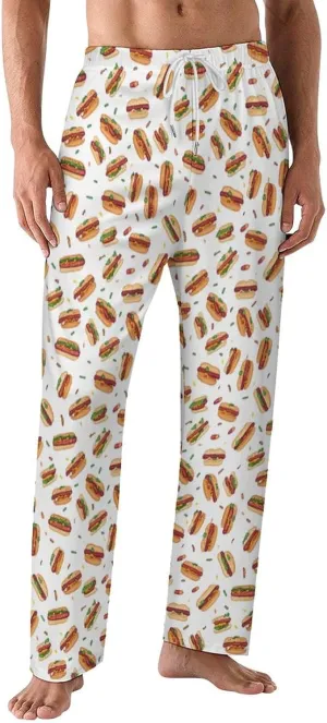 Hamburgers Hot Dogs Men's Pajama Pants Lounge Pants PJ Sleep Bottoms