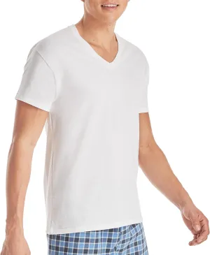 Hanes Mens 6Pack White V-Neck Tagless 100% Cotton Undershirts T-Shirts 3XL