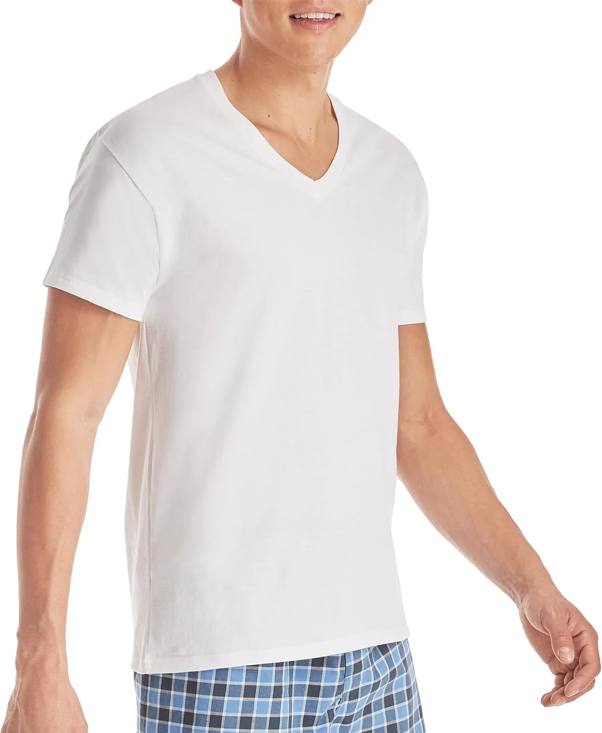 Hanes Mens 6Pack White V-Neck Tagless 100% Cotton Undershirts T-Shirts 3XL