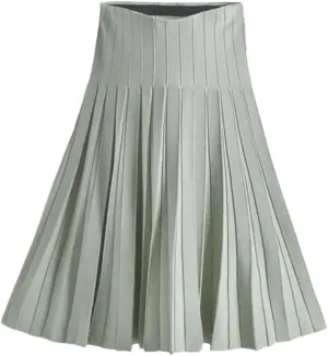 Hgvcfcv Women Knitted Pleated Skirts Autumn Winter Knitted Girl Clothes Midi High Waist One-Pieces Elastic Female