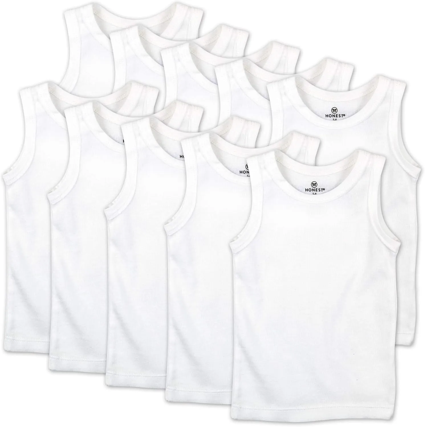 HonestBaby Infant and Toddler 100% Organic Cotton Sleeveless Muscle T-Shirts, Multipack