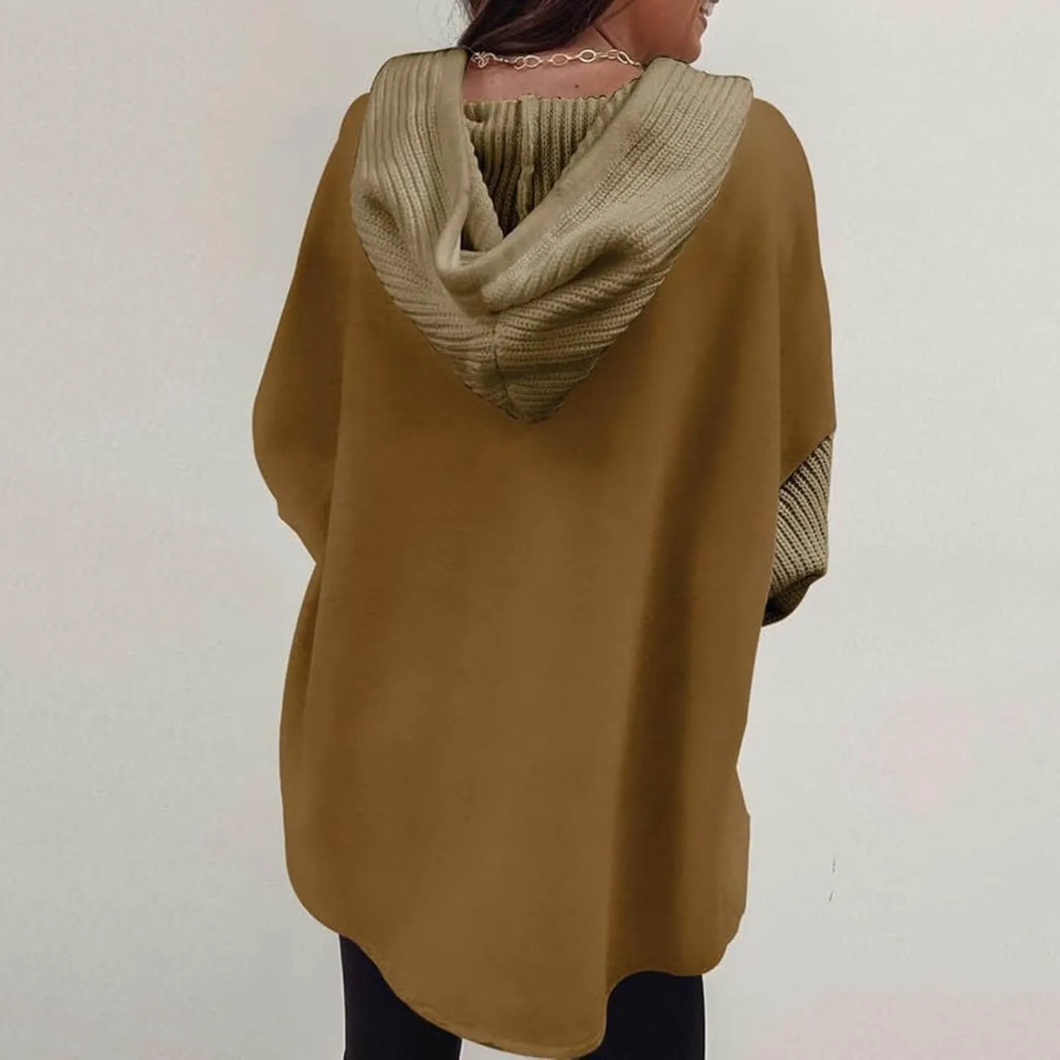Hoodies for Women Oversized Sweatshirts for Women Loose Fit Casual Long Sleeve Button Hooded Sweatshirt Hoodie with Pocket