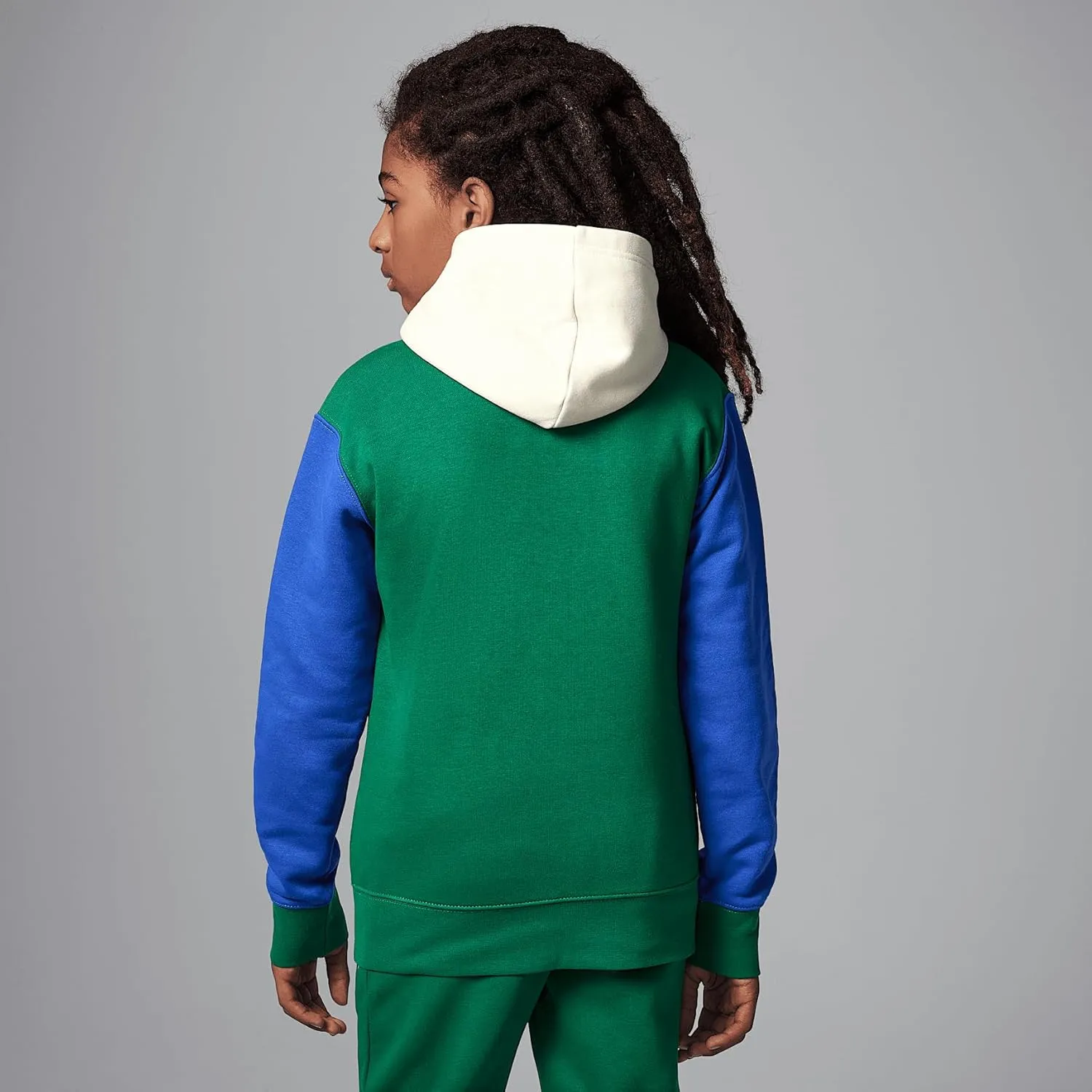 Jordan Big Kids' Brooklyn Fleece Pullover Hoodie (95D232-E1P, Pine Green)