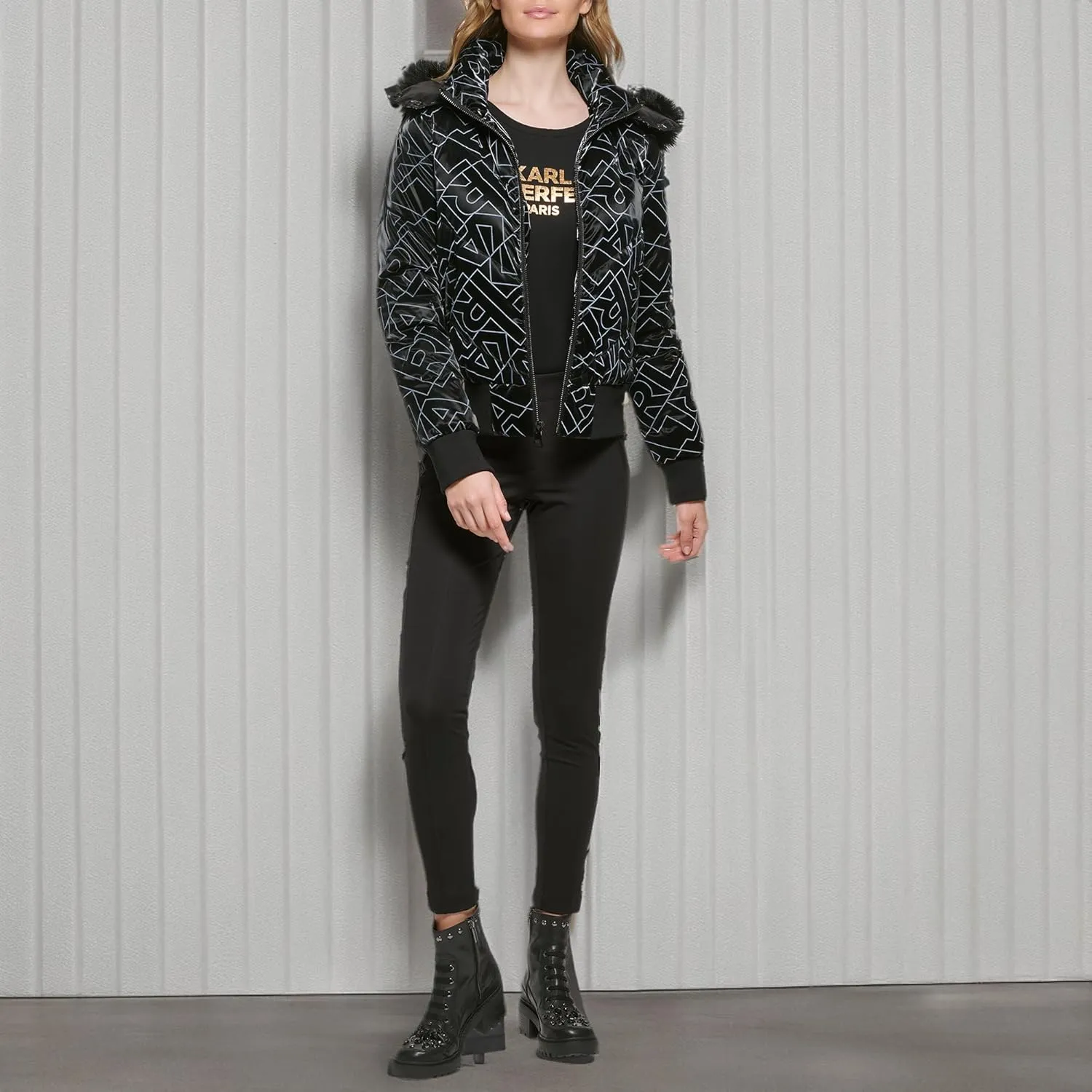 Karl Lagerfeld Paris Women's Short Puffer