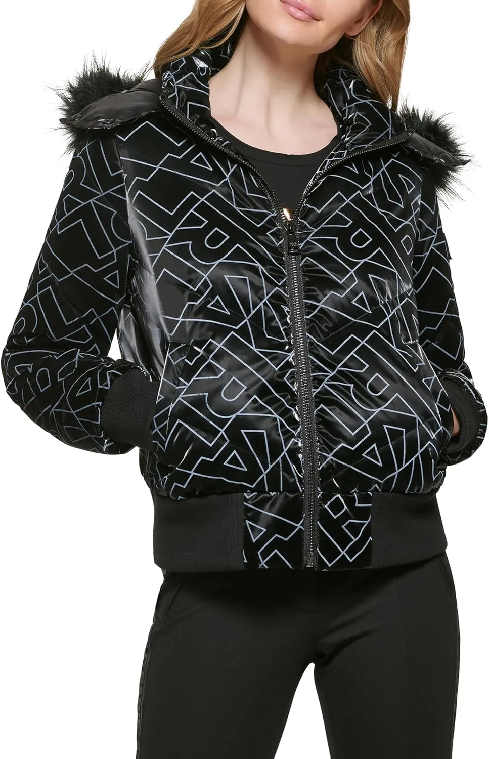 Karl Lagerfeld Paris Women's Short Puffer