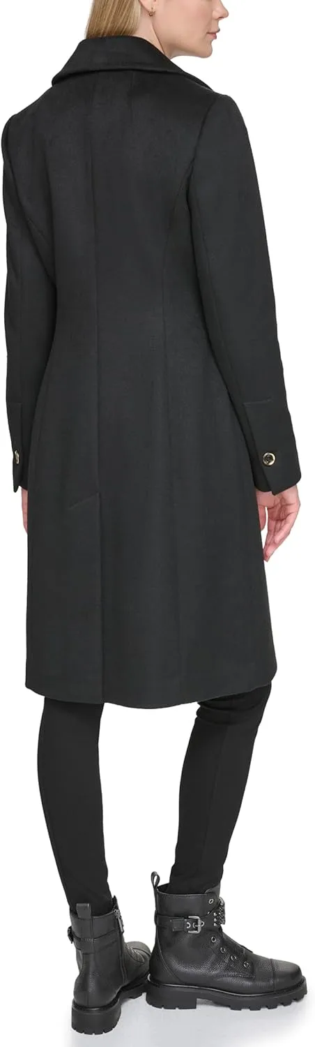 KARL LAGERFELD Women's Luxe Twill Classic Stitch Coat