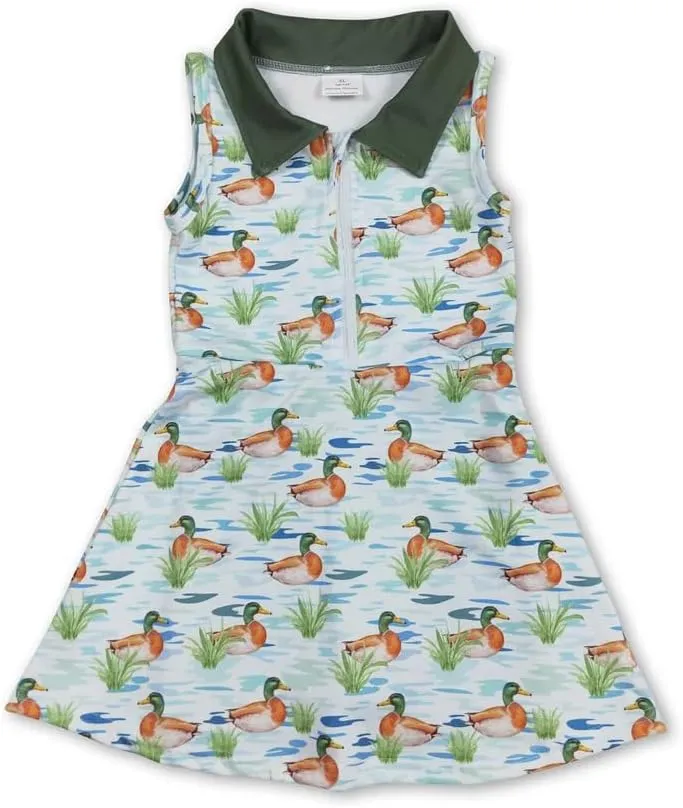 Kids Toddler Baby Girl Sports Zipper Athletic Dress Solid Golf Activewear