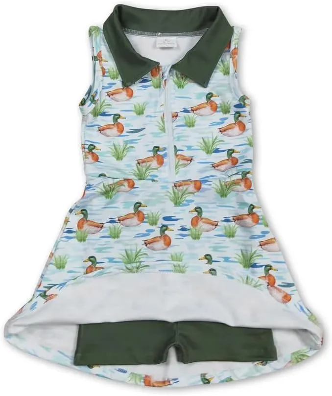Kids Toddler Baby Girl Sports Zipper Athletic Dress Solid Golf Activewear