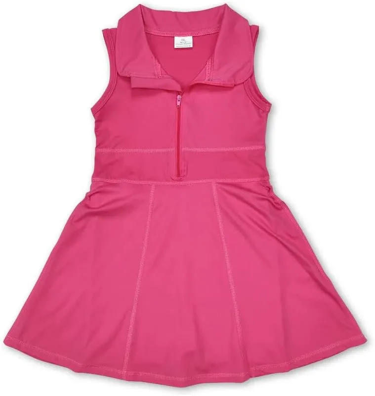 Kids Toddler Baby Girl Sports Zipper Athletic Dress Solid Golf Activewear