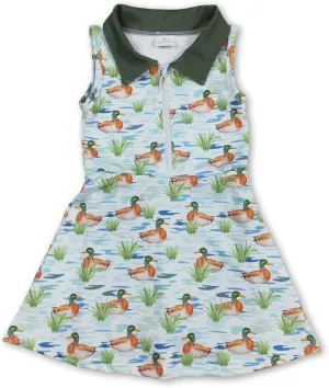 Kids Toddler Baby Girl Sports Zipper Athletic Dress Solid Golf Activewear