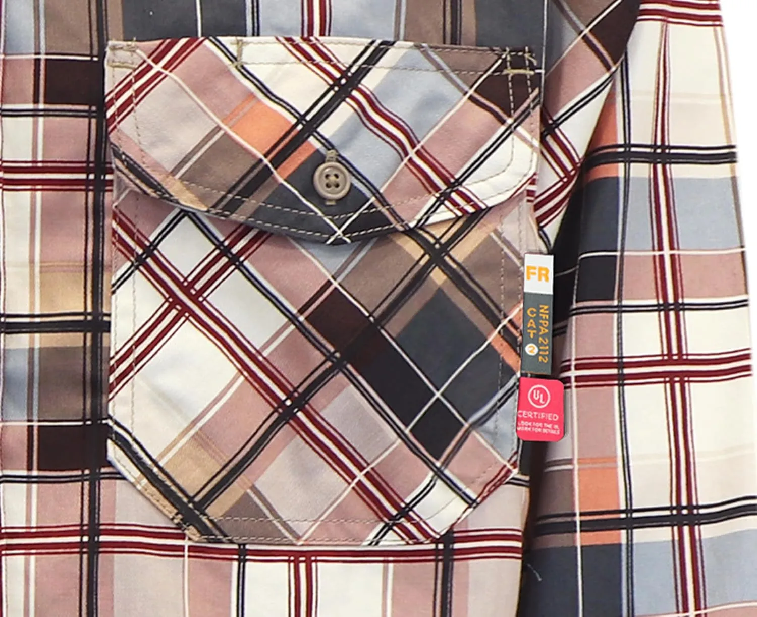 KONRECO FR Shirts for Men 100% Cotton 6.5oz Fire Resistant Lightweight Men's Plaid Work Shirts