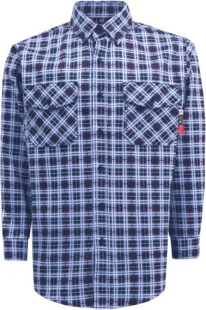 KONRECO FR Shirts for Men 100% Cotton 6.5oz Fire Resistant Lightweight Men's Plaid Work Shirts