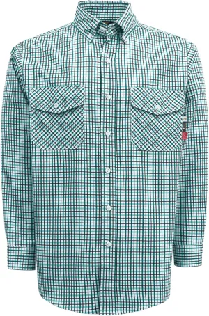 KONRECO FR Shirts for Men 100% Cotton 6.5oz Fire Resistant Lightweight Men's Plaid Work Shirts
