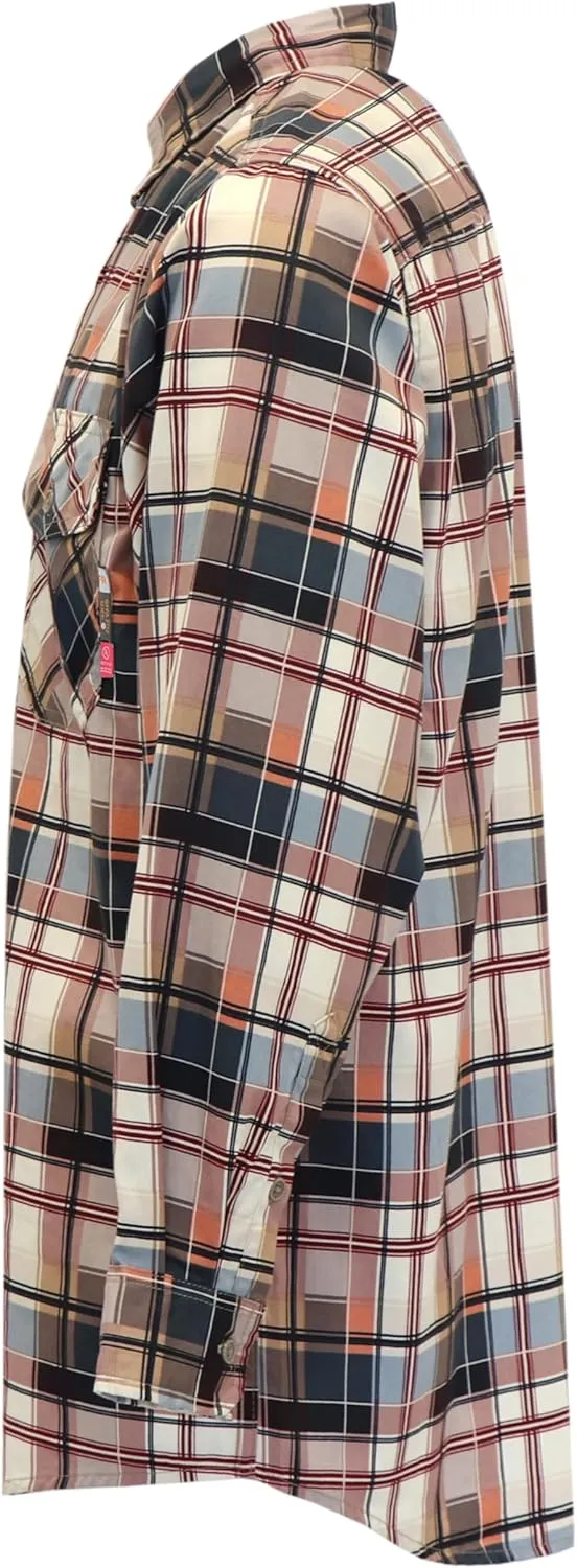 KONRECO FR Shirts for Men 100% Cotton 6.5oz Fire Resistant Lightweight Men's Plaid Work Shirts