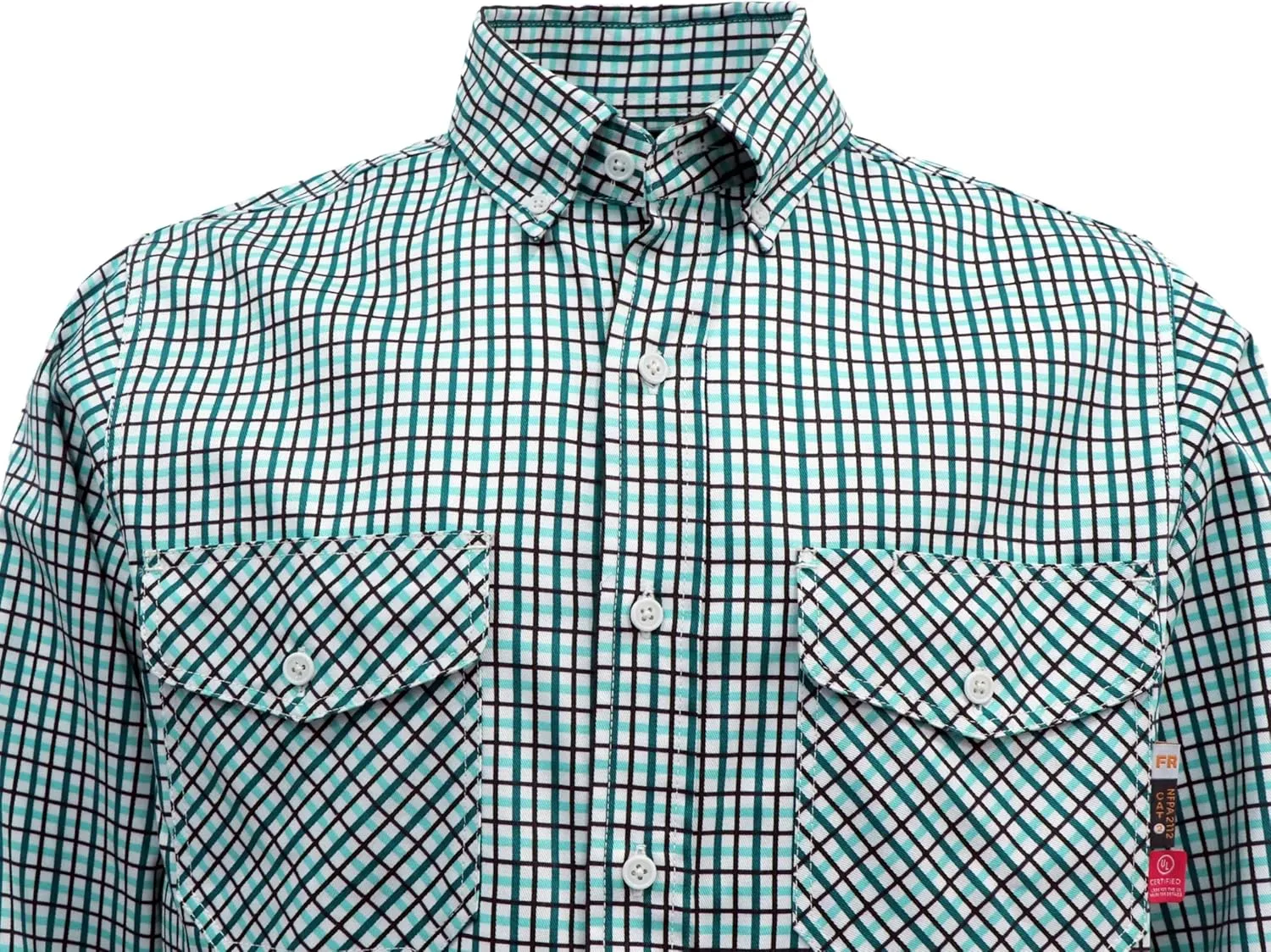 KONRECO FR Shirts for Men 100% Cotton 6.5oz Fire Resistant Lightweight Men's Plaid Work Shirts