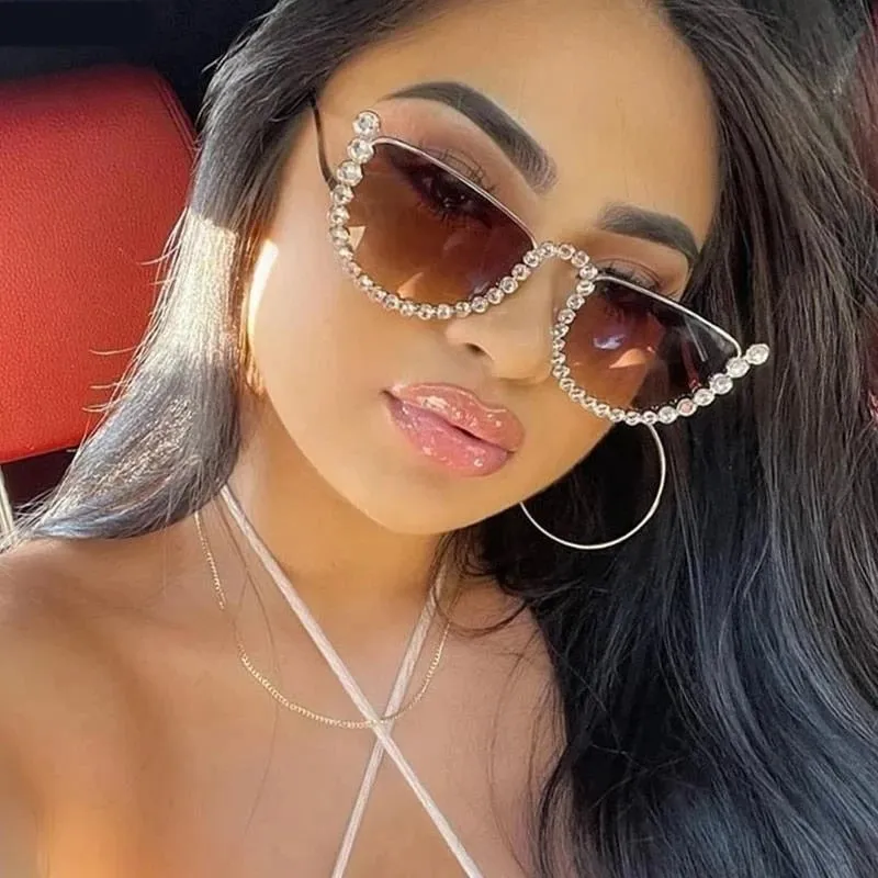 LA Rhinestone Semi Fashion Sunglasses