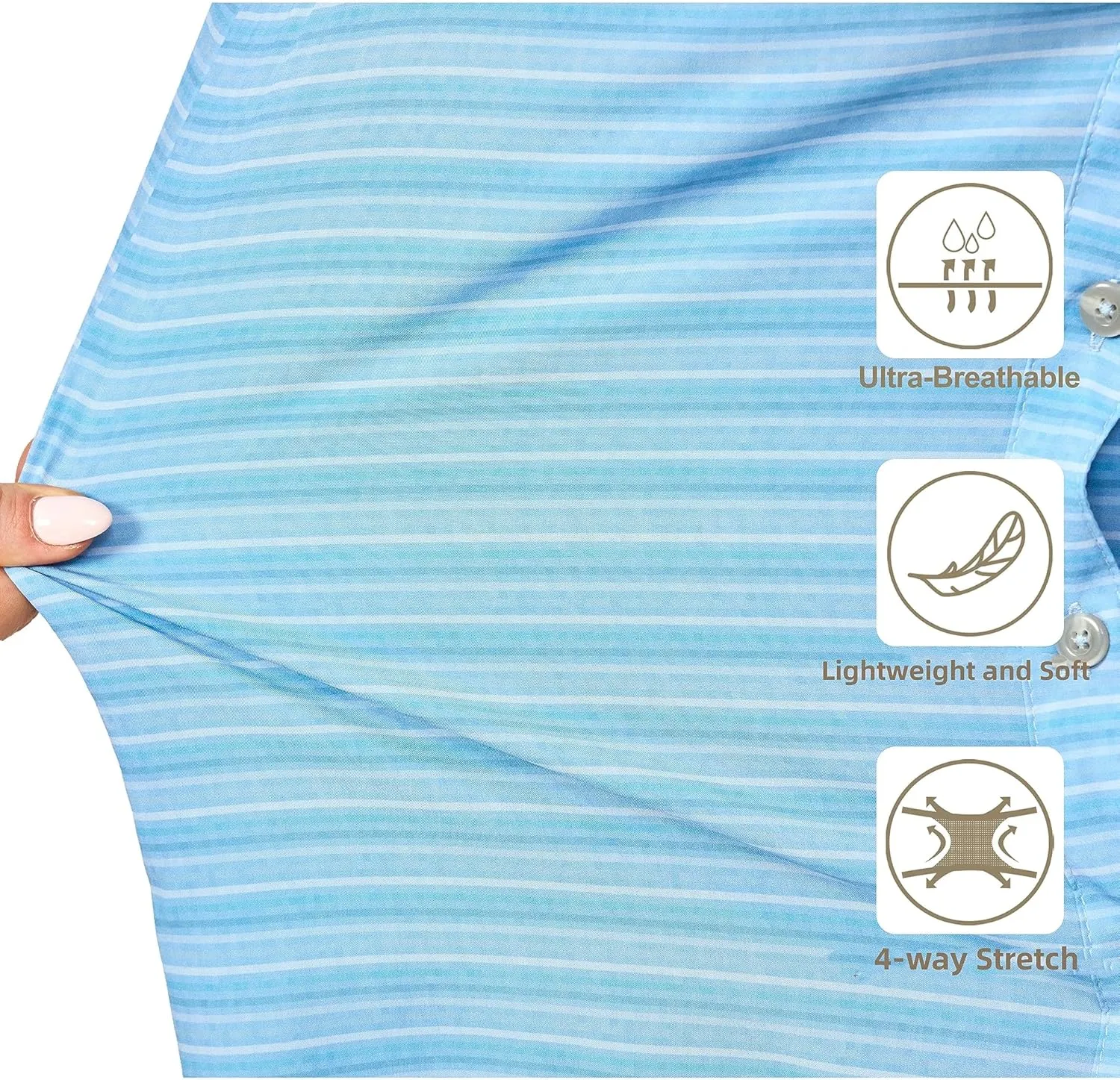 Little Donkey Andy Women's Quick Dry Safari Shirts, Lightweight Long Sleeve Outdoor Shirts for Hiking Fishing
