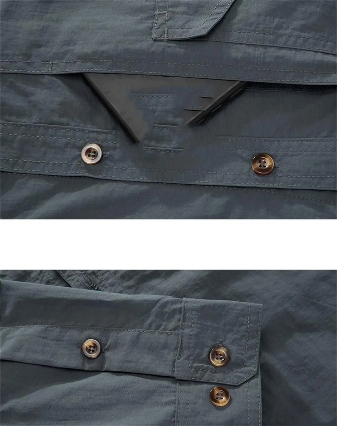 Men Summer Outdoor Combat Multi-Pocket Tactical Shirts Quick Dry Cargo Long-Sleeved Shirts