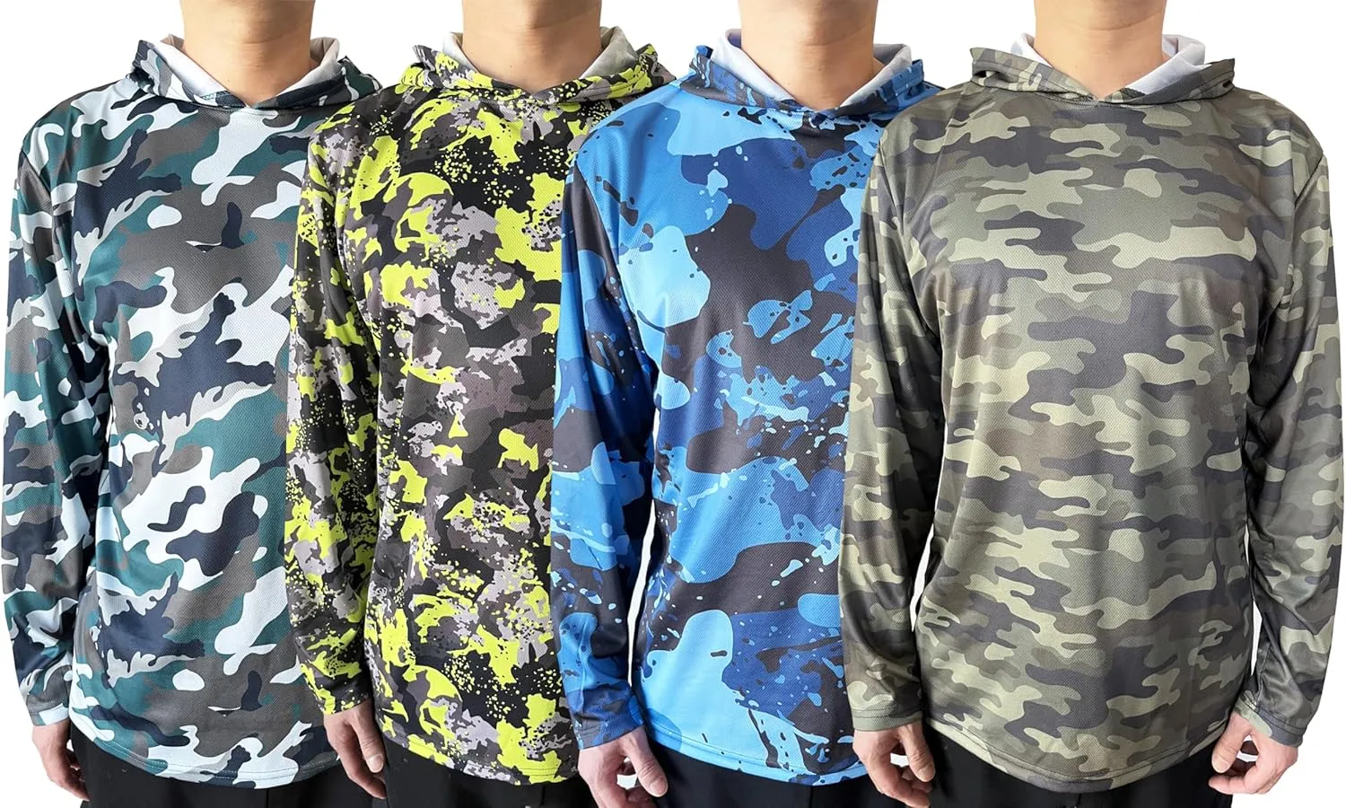 Men UPF 50  Fishing Hiking Workout Active T-Shirts Lightweight Long Sleeve Shirts with Hood