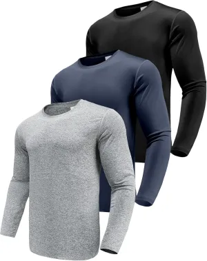 Men's 1, 3 or 5 Pack Performance Long Sleeve T-Shirts, UPF 50  Sun Protection Shirts, Athletic Gym Workout Shirts for Running