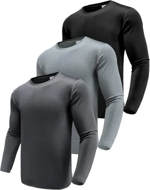 Men's 1, 3 or 5 Pack Performance Long Sleeve T-Shirts, UPF 50  Sun Protection Shirts, Athletic Gym Workout Shirts for Running