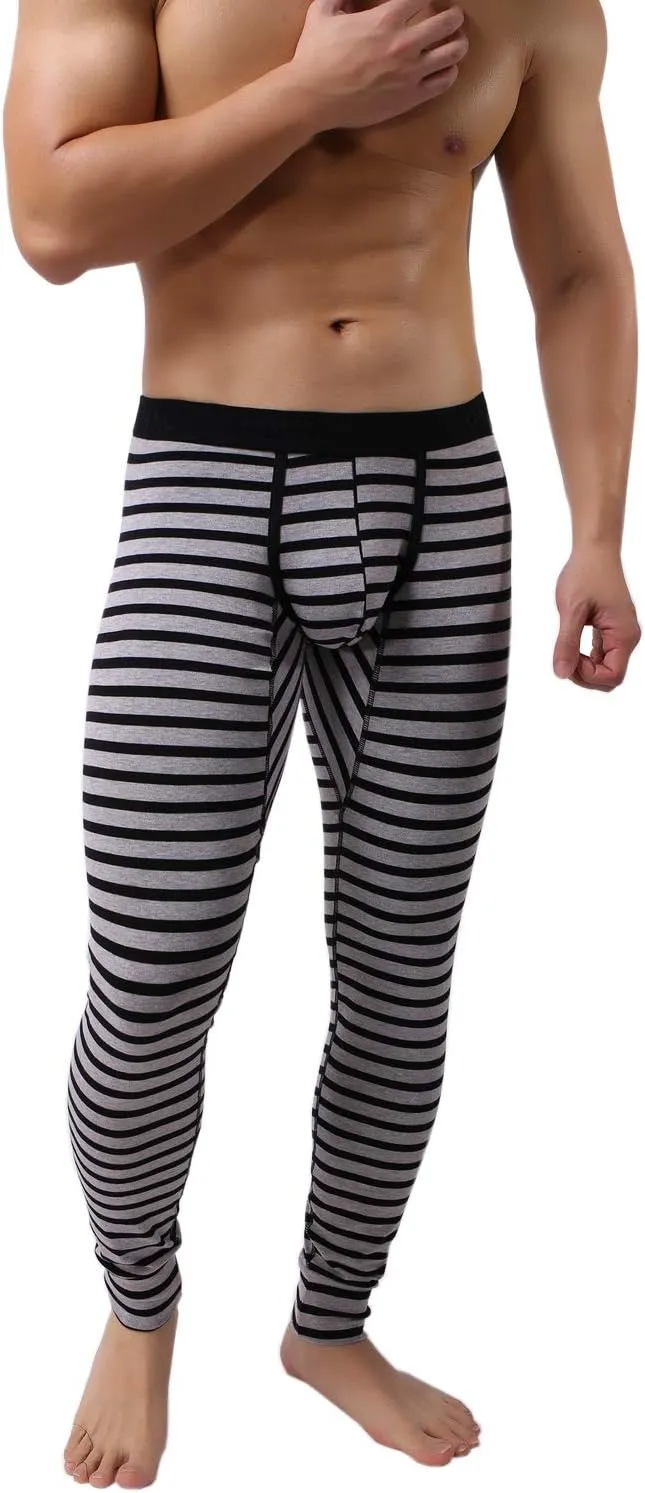 Mens Cotton Pouch Underwear Long Johns Thermal Pants Bottoms Leggings
