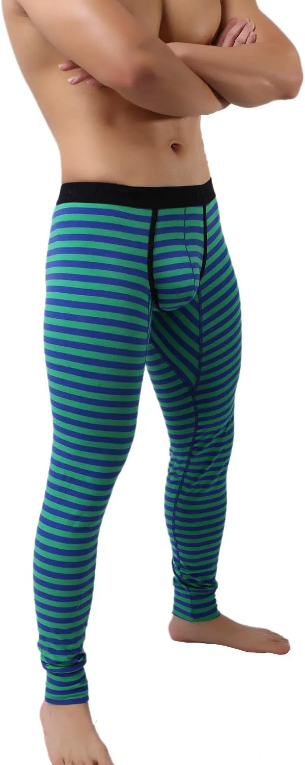 Mens Cotton Pouch Underwear Long Johns Thermal Pants Bottoms Leggings