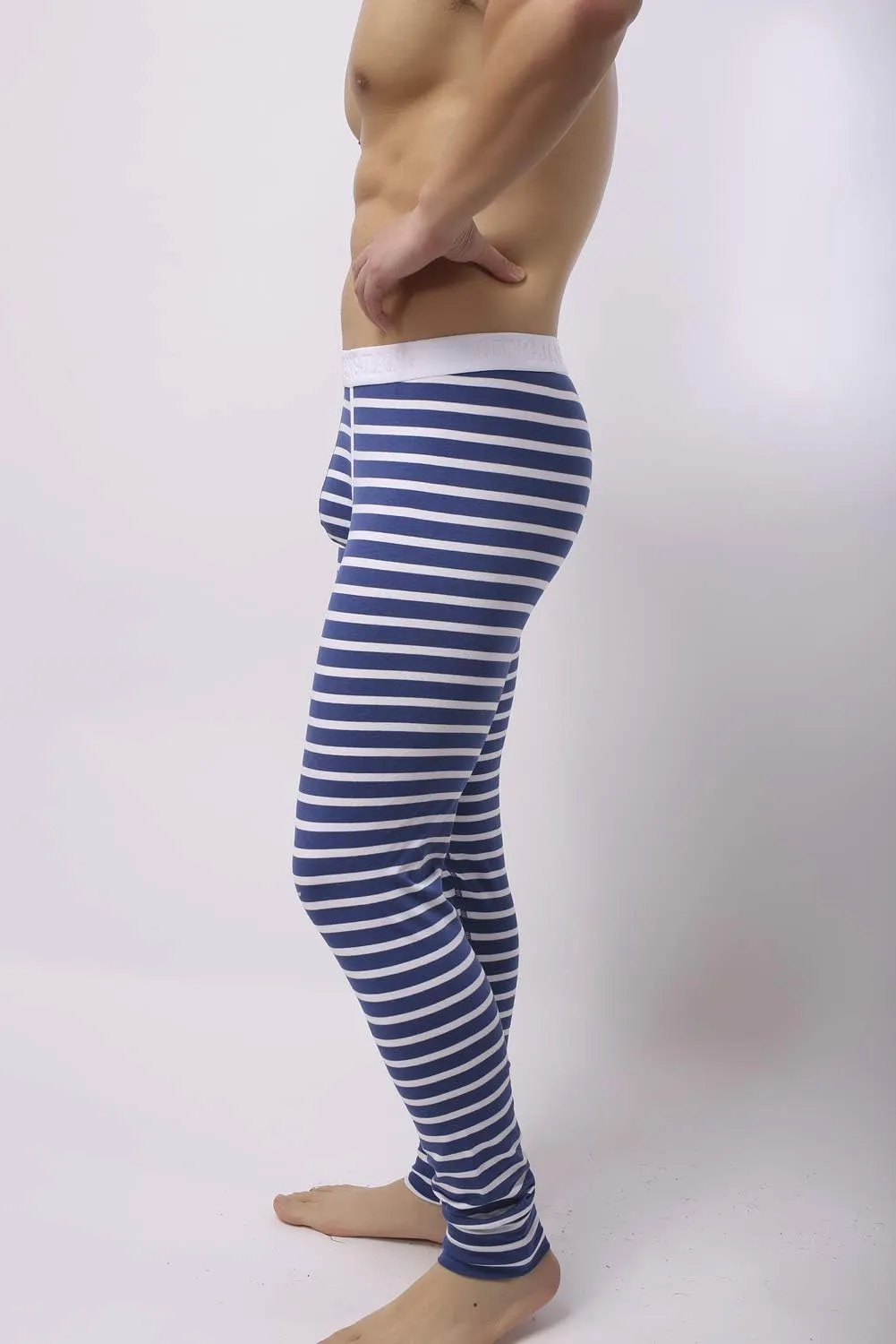 Mens Cotton Pouch Underwear Long Johns Thermal Pants Bottoms Leggings
